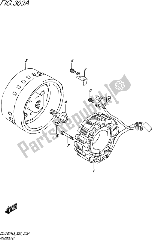 All parts for the Magneto of the Suzuki DL 1000A 2018