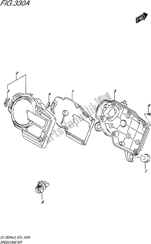 All parts for the Speedometer of the Suzuki DL 1000A 2018