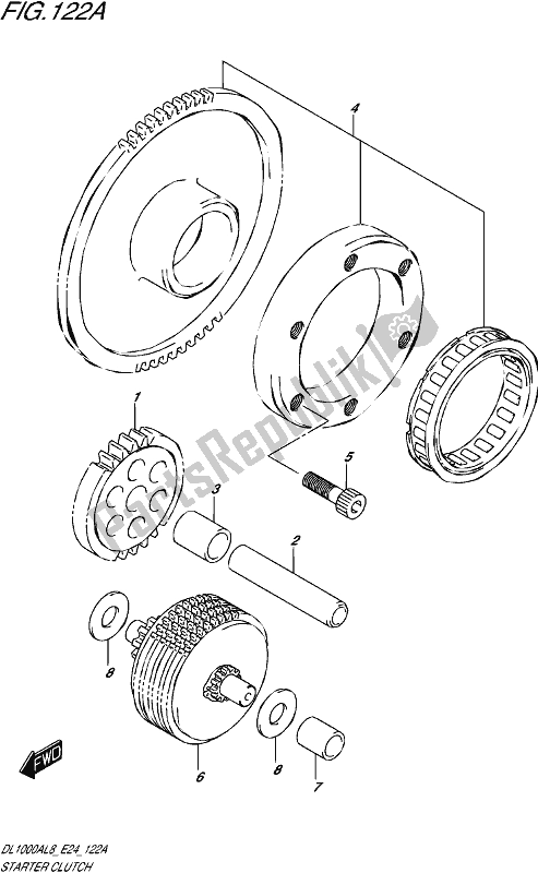 Todas las partes para Embrague De Arranque de Suzuki DL 1000A 2018