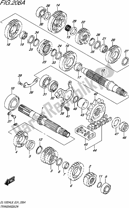 All parts for the Transmission of the Suzuki DL 1000A 2018