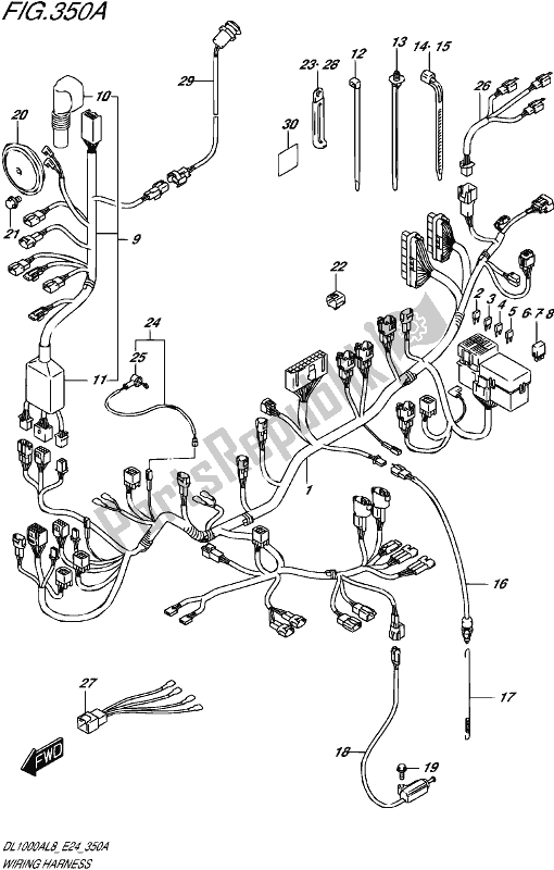 All parts for the Wiring Harness of the Suzuki DL 1000A 2018