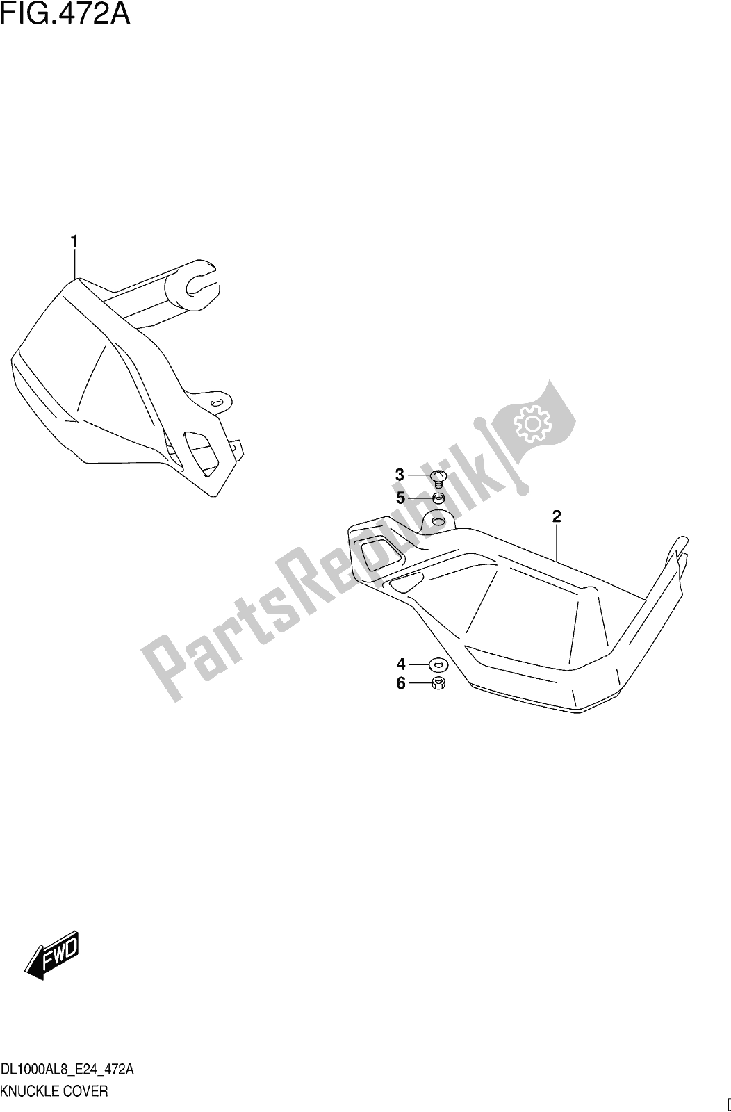 All parts for the Fig. 472a Knuckle Cover of the Suzuki DL 1000 XA 2018