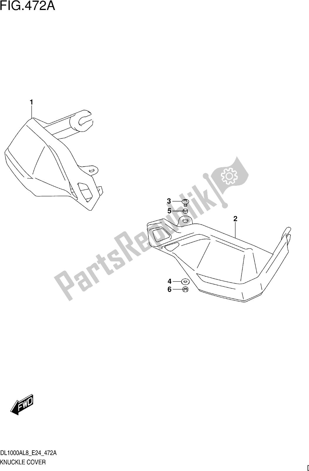 All parts for the Fig. 472a Knuckle Cover of the Suzuki DL 1000 XA 2018