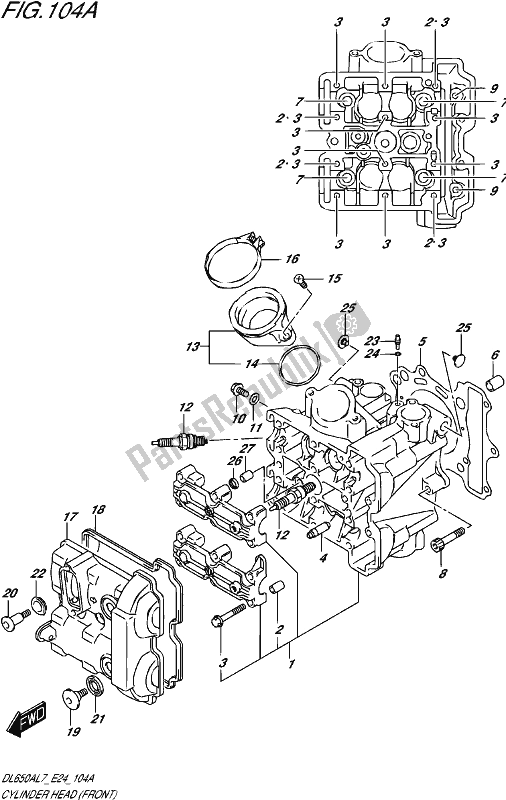 Tutte le parti per il Testata (anteriore) del Suzuki DL 650A V Strom 2017