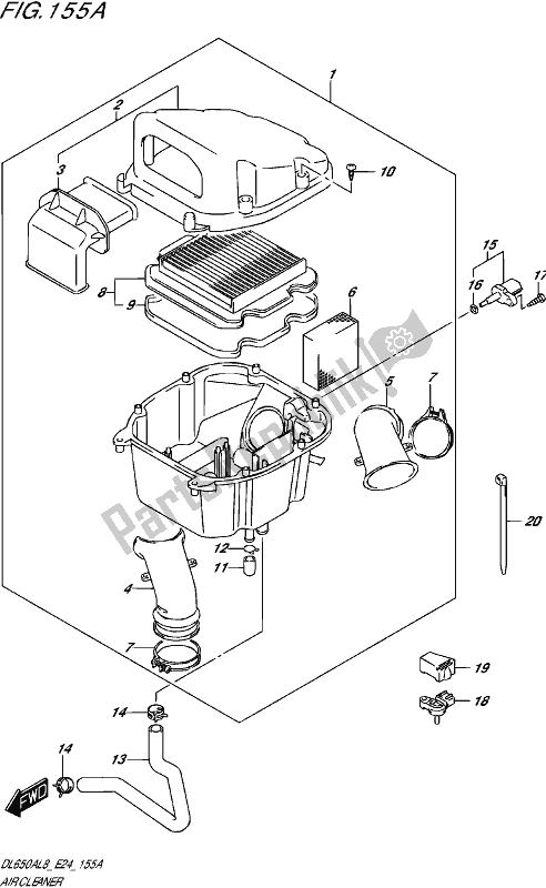 Alle onderdelen voor de Luchtfilter van de Suzuki DL 650A V Strom 2018