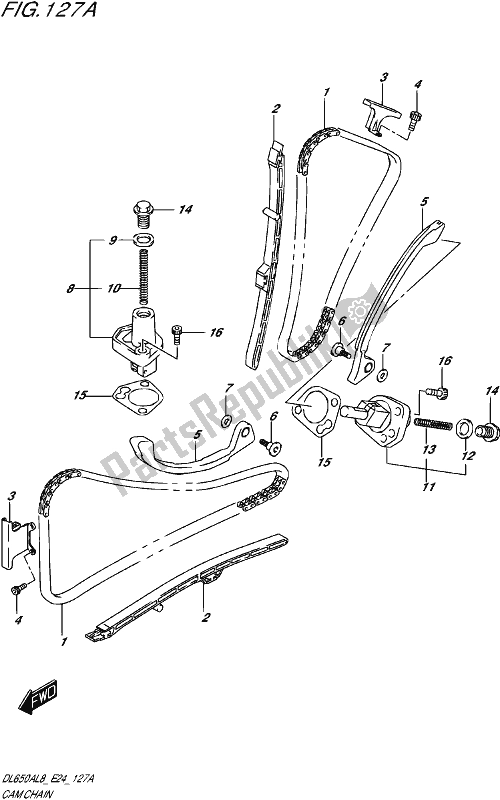 Alle onderdelen voor de Cam Ketting van de Suzuki DL 650A V Strom 2018