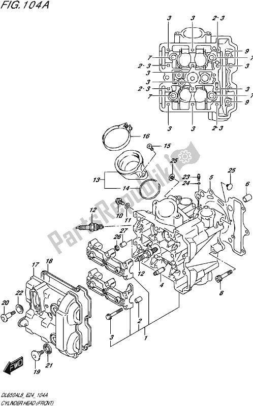 Toutes les pièces pour le Culasse (avant) du Suzuki DL 650A V Strom 2018