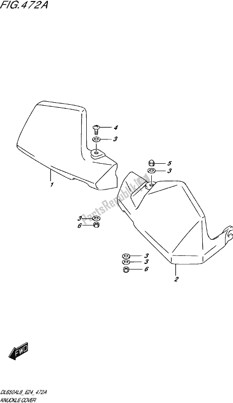 Alle onderdelen voor de Knuckle Cover (dl650xa,dl650xaue) van de Suzuki DL 650A V Strom 2018