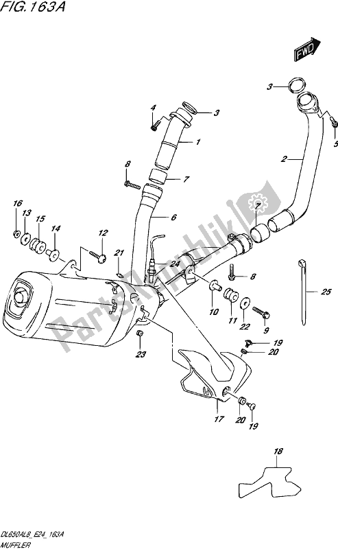 Tutte le parti per il Silenziatore del Suzuki DL 650A V Strom 2018