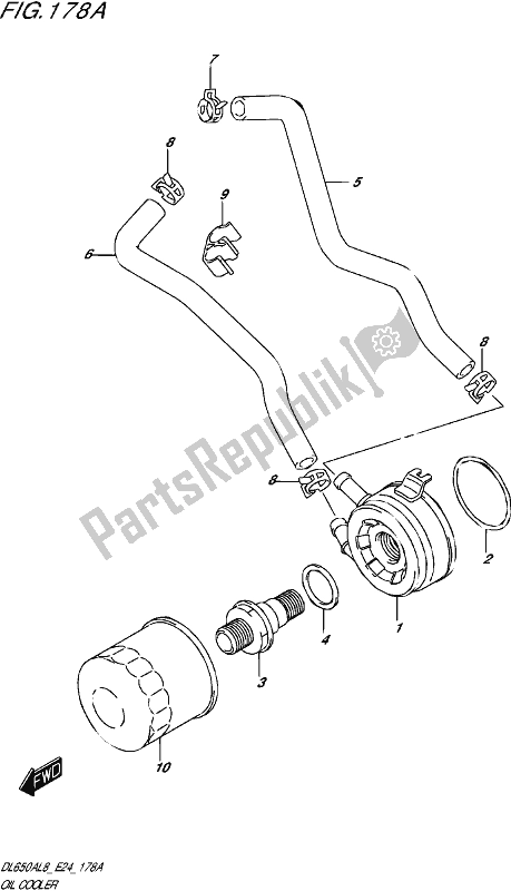 Tutte le parti per il Radiatore Dell'olio del Suzuki DL 650A V Strom 2018