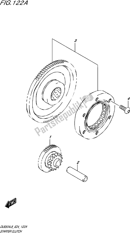 All parts for the Starter Clutch of the Suzuki DL 650A V Strom 2018