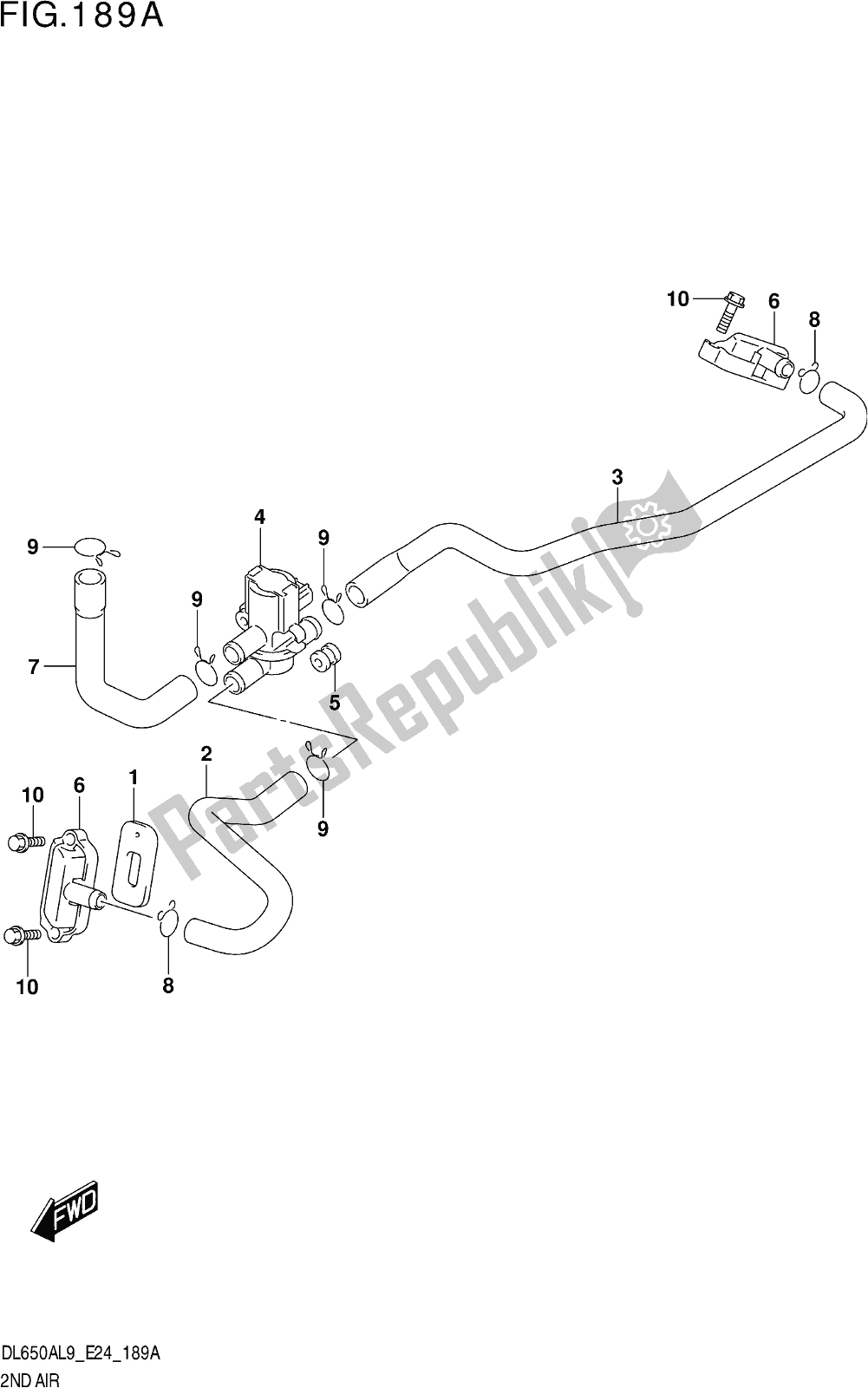 All parts for the Fig. 189a 2nd Air of the Suzuki DL 650A V Strom 2019