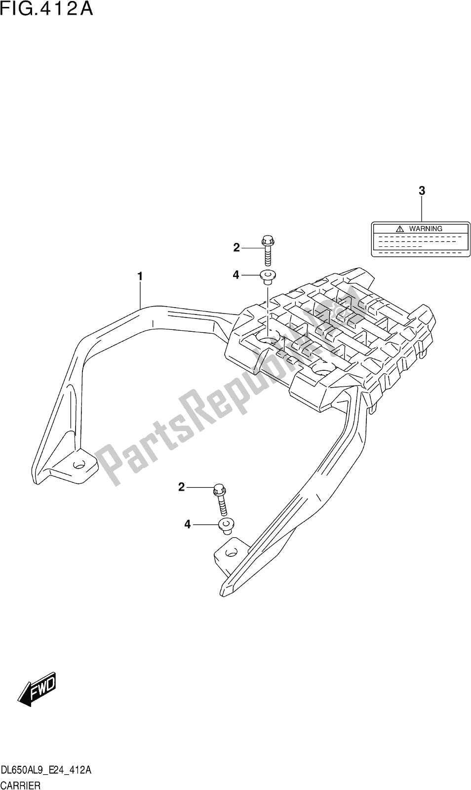 All parts for the Fig. 412a Carrier of the Suzuki DL 650A V Strom 2019