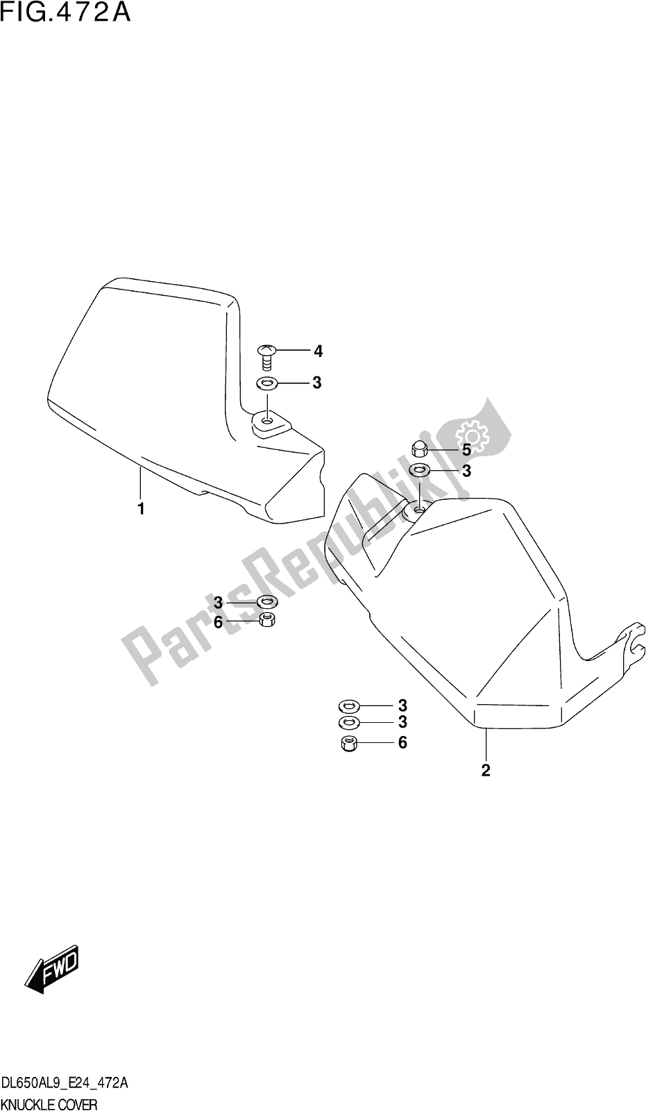 All parts for the Fig. 472a Knuckle Cover (dl650xa,dl650xaue) of the Suzuki DL 650A V Strom 2019