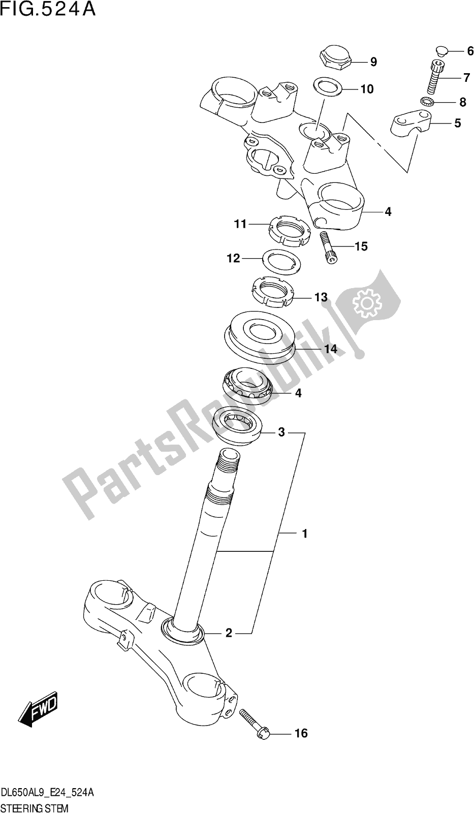 All parts for the Fig. 524a Steering Stem of the Suzuki DL 650A V Strom 2019