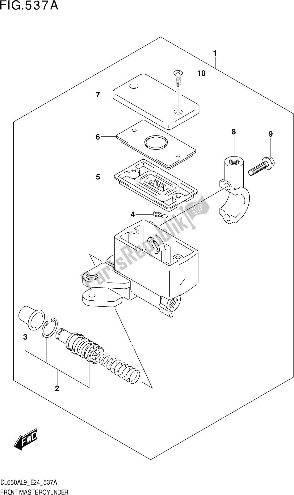 Toutes les pièces pour le Fig. 537a Front Master Cylinder du Suzuki DL 650A V Strom 2019