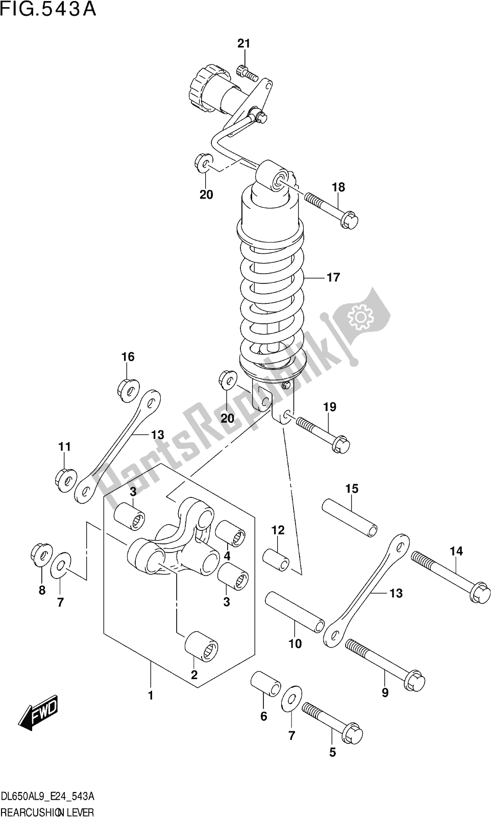 Todas las partes para Fig. 543a Rear Cushion Lever de Suzuki DL 650A V Strom 2019