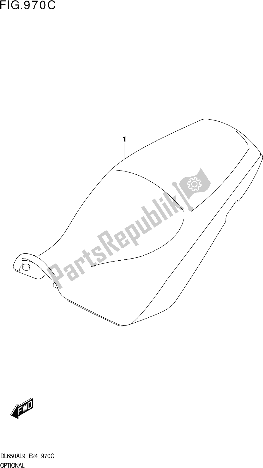 All parts for the Fig. 970c Optional (low Seat) of the Suzuki DL 650A V Strom 2019