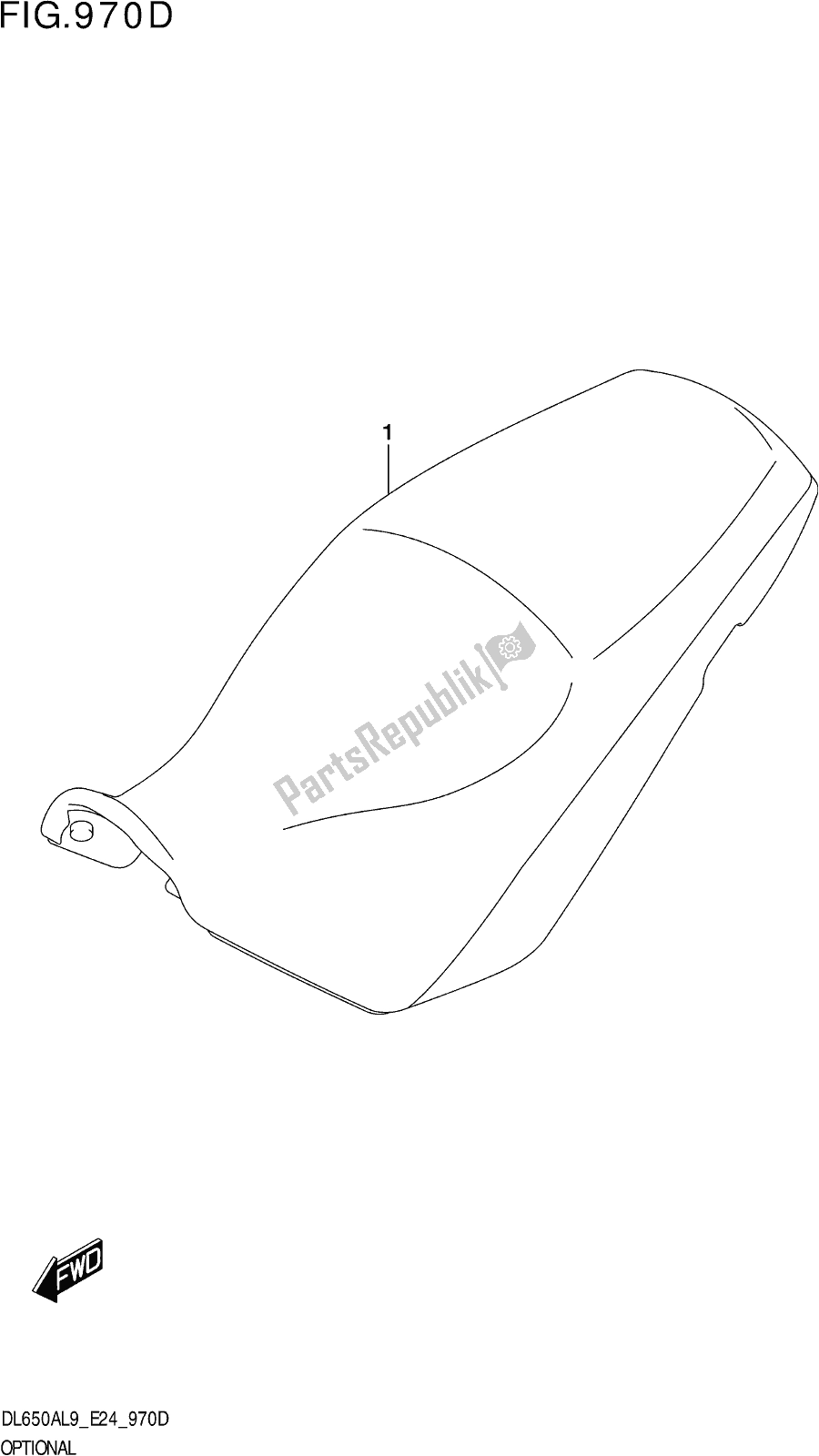 All parts for the Fig. 970d Optional (high Seat) of the Suzuki DL 650A V Strom 2019