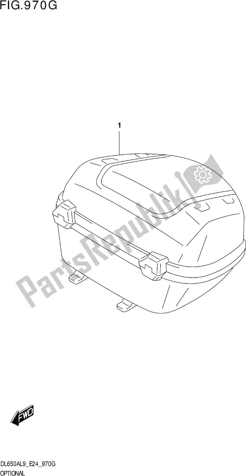 Todas las partes para Fig. 970g Optional (top Case Set) de Suzuki DL 650A V Strom 2019