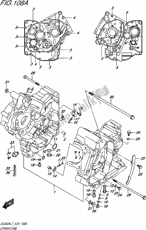 Alle onderdelen voor de Carter van de Suzuki DL 650 AUE V Strom 2017