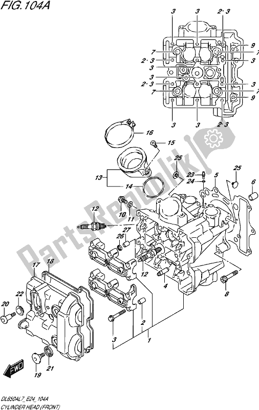 Todas las partes para Culata (delantera) de Suzuki DL 650 AUE V Strom 2017