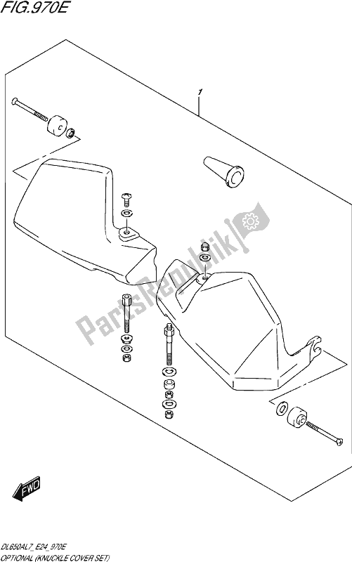 Todas las partes para Optional (knuckle Cover Set) (dl650auel7 E24) de Suzuki DL 650 AUE V Strom 2017