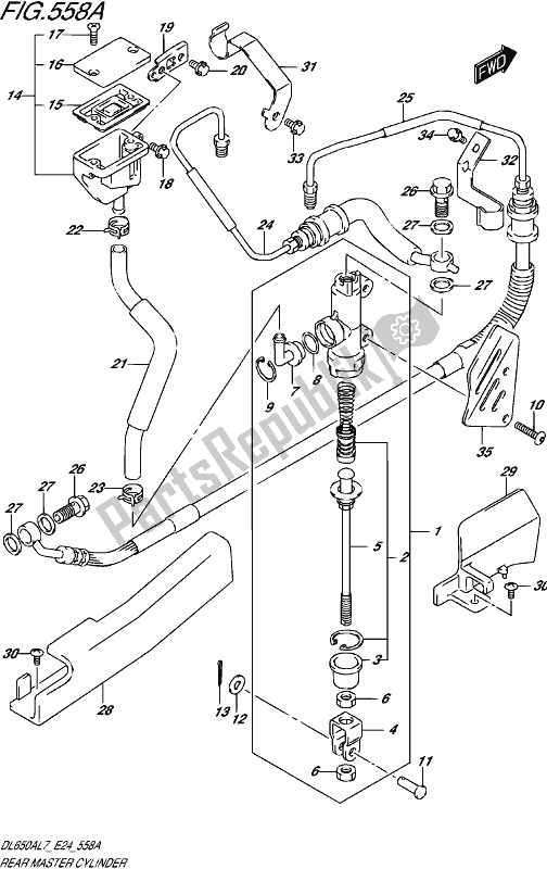 Tutte le parti per il Pompa Freno Posteriore del Suzuki DL 650 AUE V Strom 2017