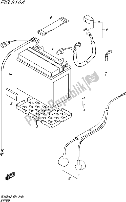 All parts for the Battery of the Suzuki DL 650 AUE V Strom 2018