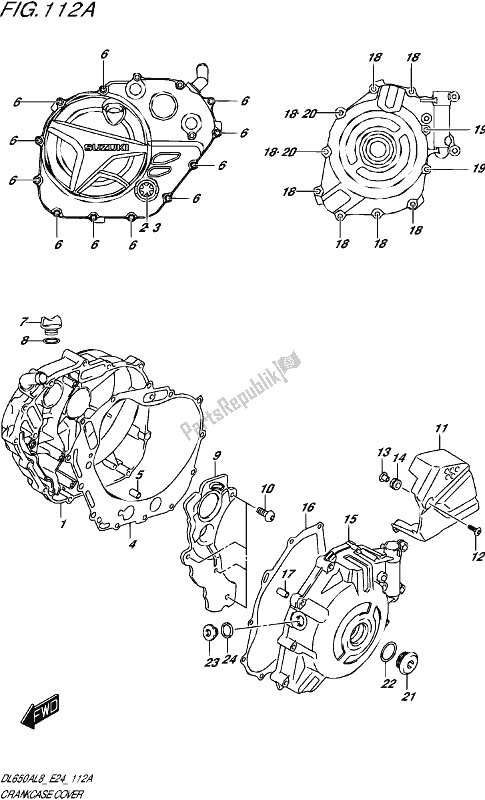 Tutte le parti per il Coperchio Del Carter del Suzuki DL 650 AUE V Strom 2018