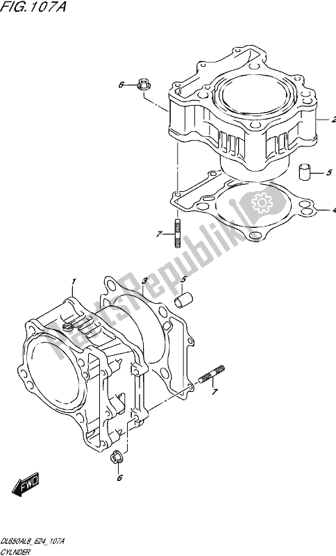 All parts for the Cylinder of the Suzuki DL 650 AUE V Strom 2018