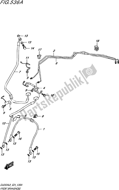 Wszystkie części do Przewód Przedniego Hamulca Suzuki DL 650 AUE V Strom 2018