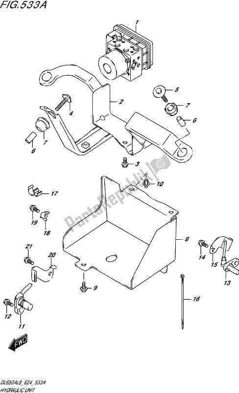 All parts for the Hydraulic Unit of the Suzuki DL 650 AUE V Strom 2018