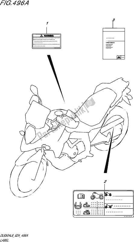 Alle onderdelen voor de Label (dl650a,dl650aue) van de Suzuki DL 650 AUE V Strom 2018