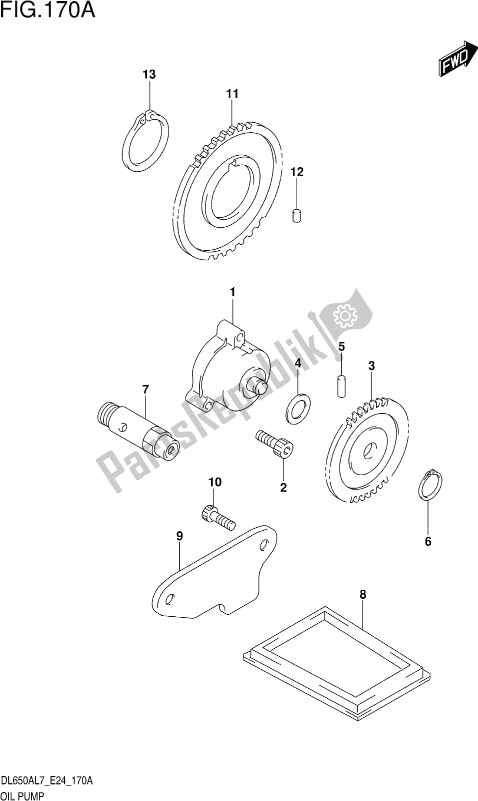 Todas las partes para Fig. 170a Oil Pump de Suzuki DL 650 XA V Strom 2017