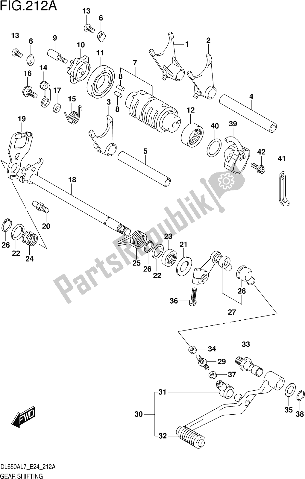 Todas las partes para Fig. 212a Gear Shifting de Suzuki DL 650 XA V Strom 2017