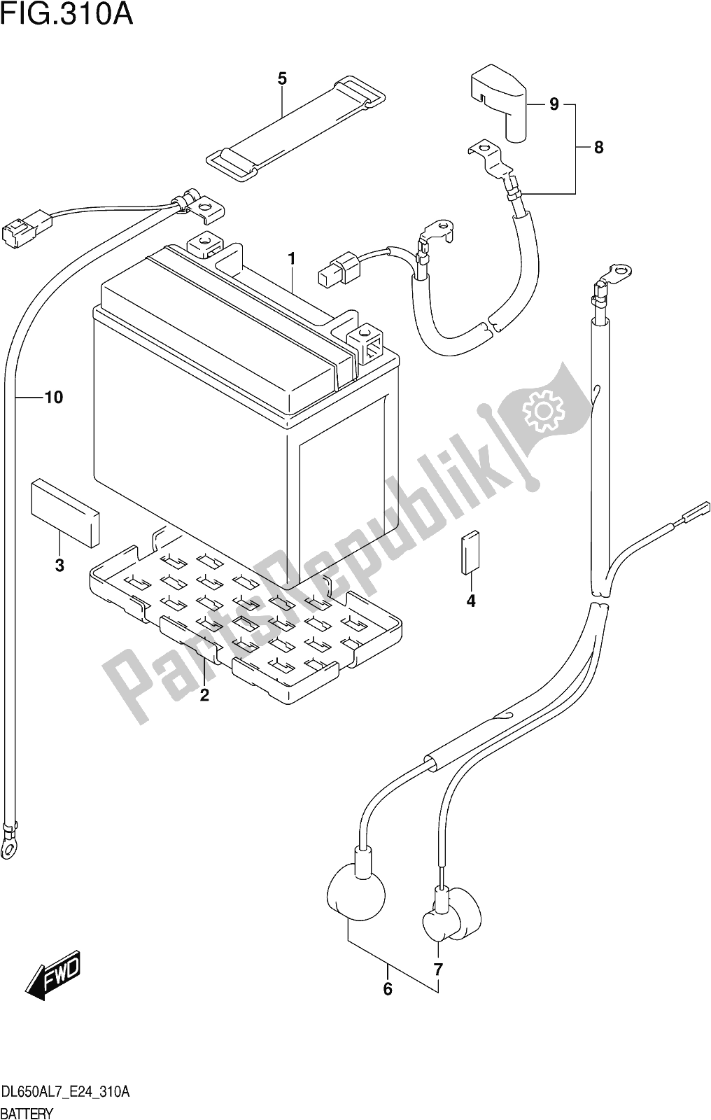 Toutes les pièces pour le Fig. 310a Battery du Suzuki DL 650 XA V Strom 2017