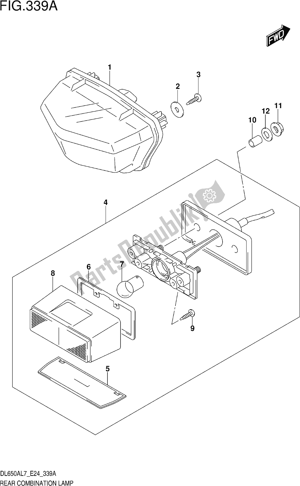 Tutte le parti per il Fig. 339a Rear Combination Lamp del Suzuki DL 650 XA V Strom 2017