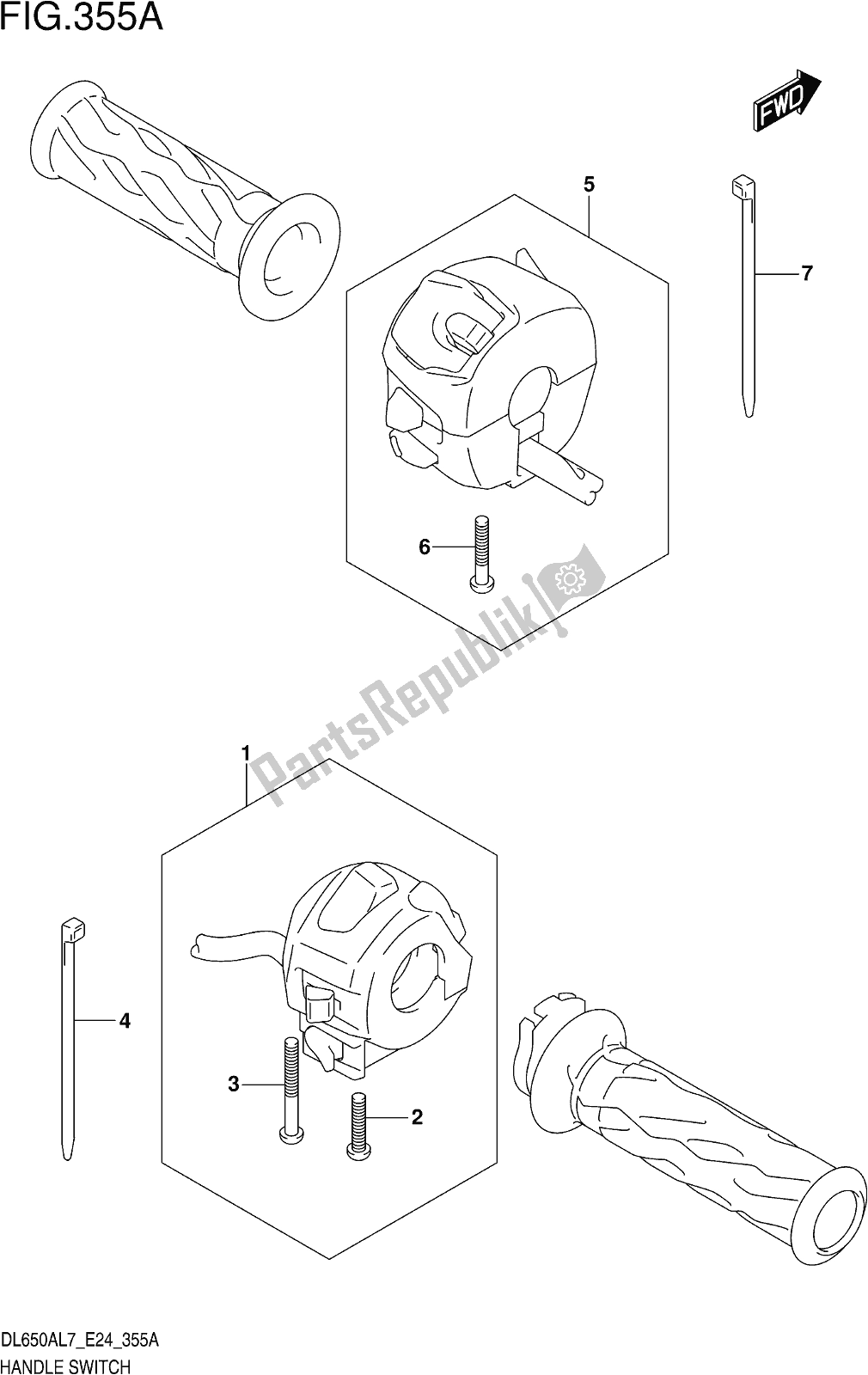 Tutte le parti per il Fig. 355a Handle Switch del Suzuki DL 650 XA V Strom 2017