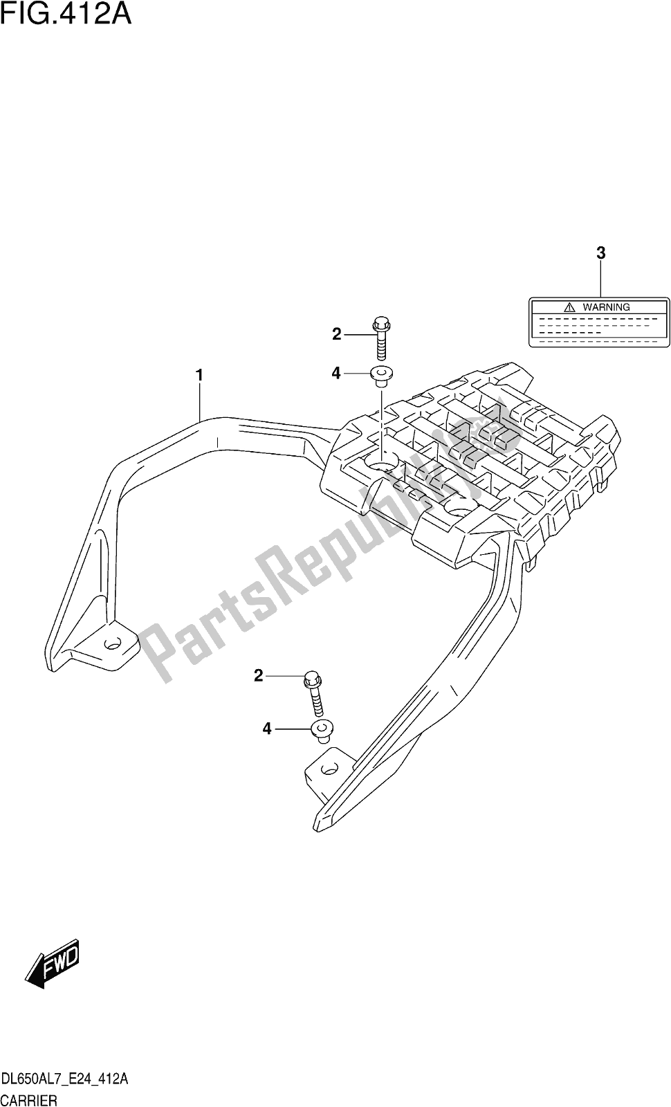 Wszystkie części do Fig. 412a Carrier Suzuki DL 650 XA V Strom 2017