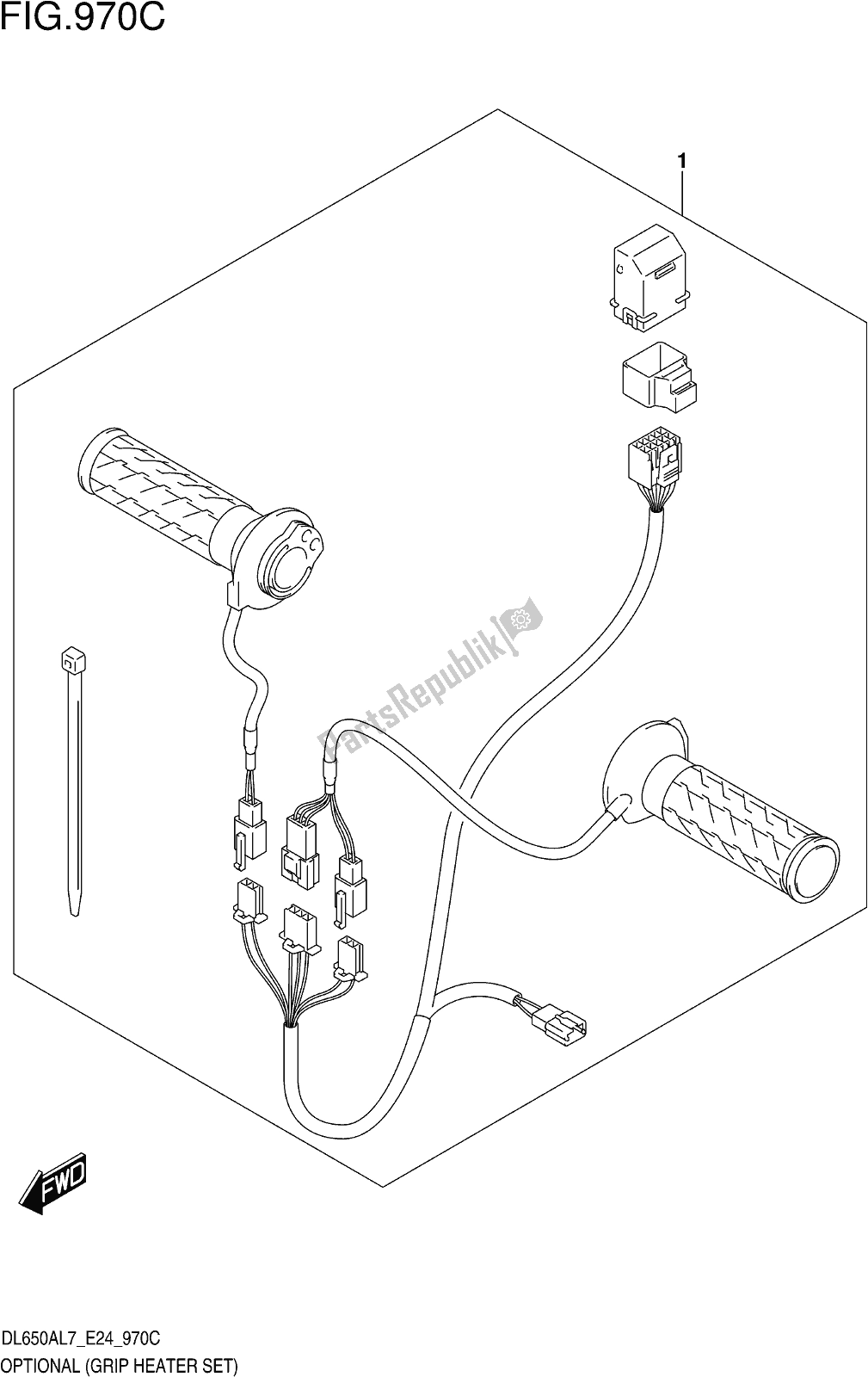 Todas las partes para Fig. 970c Optional (grip Heater Set) de Suzuki DL 650 XA V Strom 2017