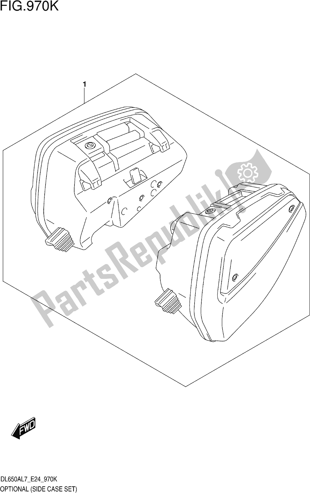 Todas las partes para Fig. 970k Optional (side Case Set) de Suzuki DL 650 XA V Strom 2017