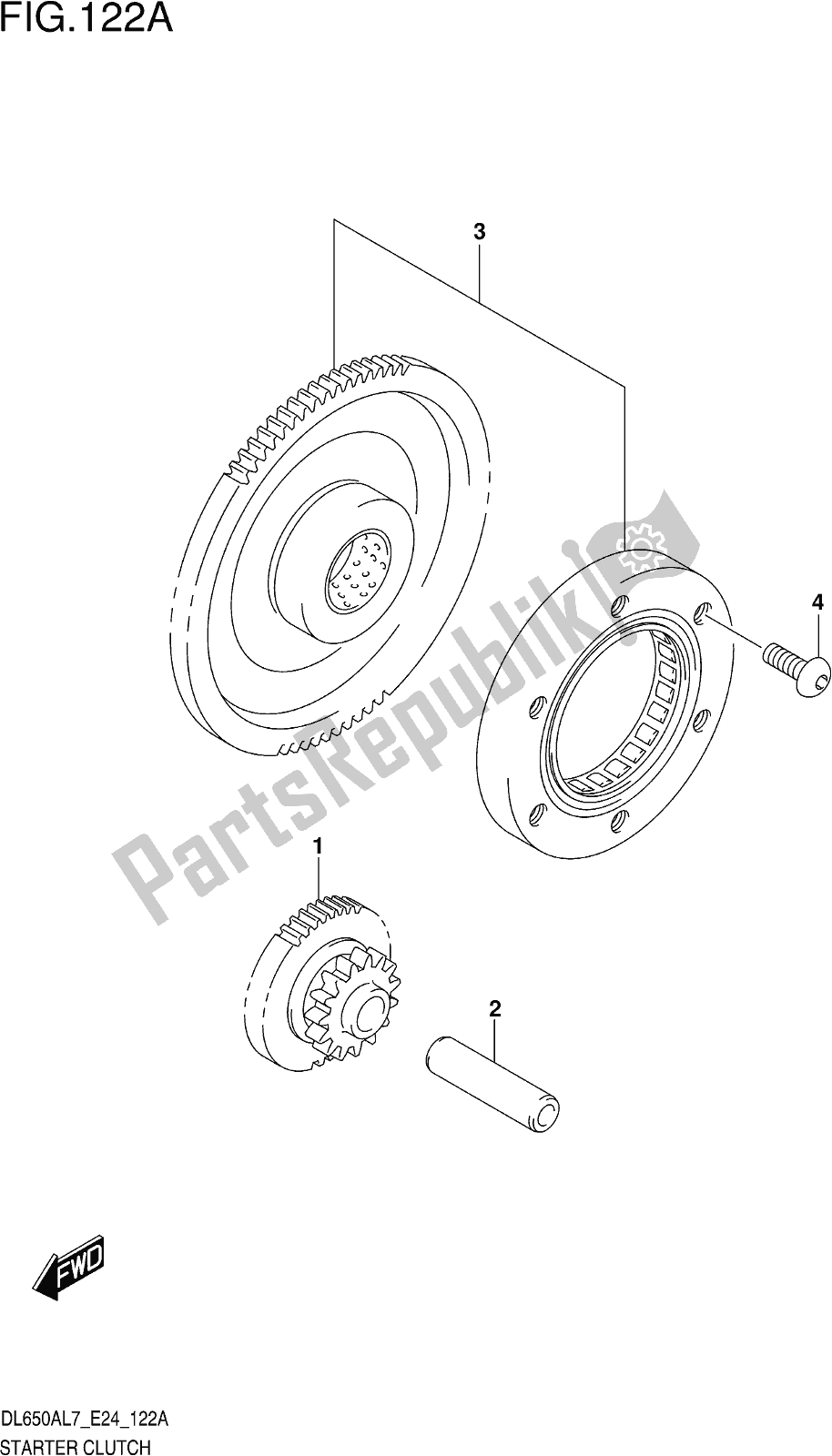 Alle onderdelen voor de Fig. 122a Starter Clutch van de Suzuki DL 650 Xaue V Strom 2017