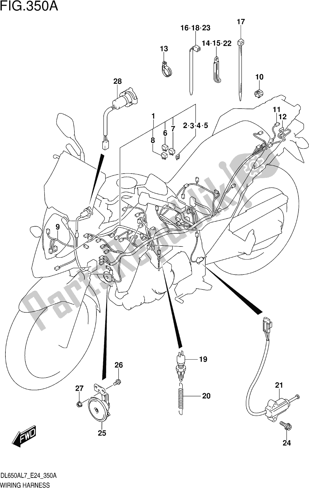 Todas las partes para Fig. 350a Wiring Harness de Suzuki DL 650 Xaue V Strom 2017