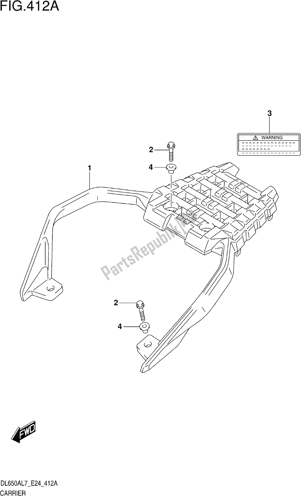 Todas las partes para Fig. 412a Carrier de Suzuki DL 650 Xaue V Strom 2017