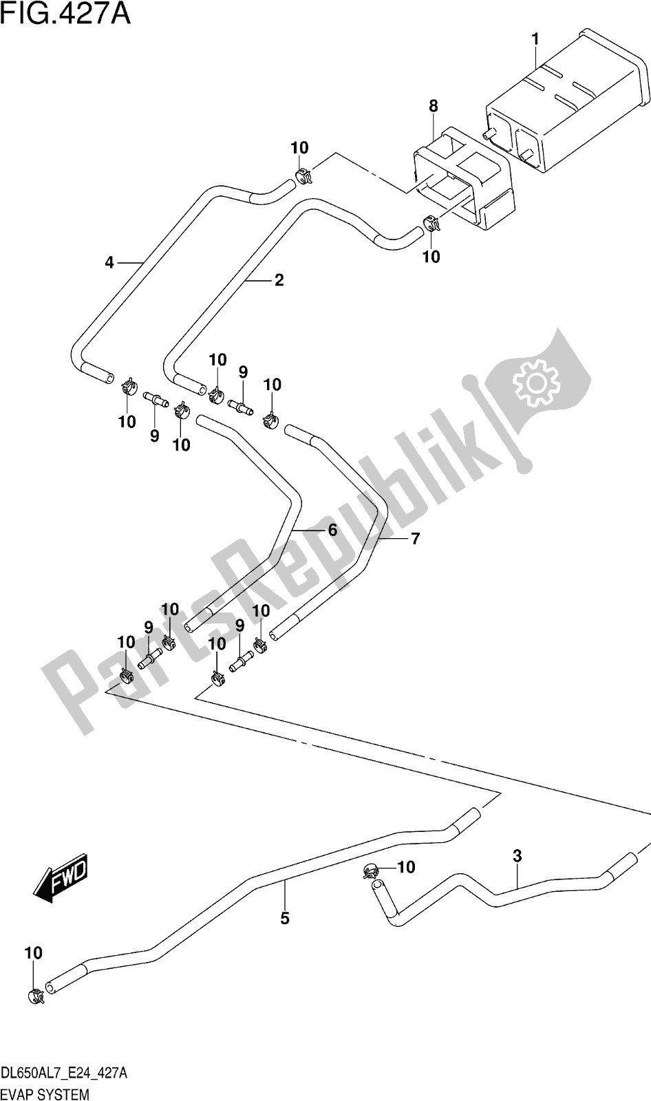 Todas las partes para Fig. 427a Evap System de Suzuki DL 650 Xaue V Strom 2017