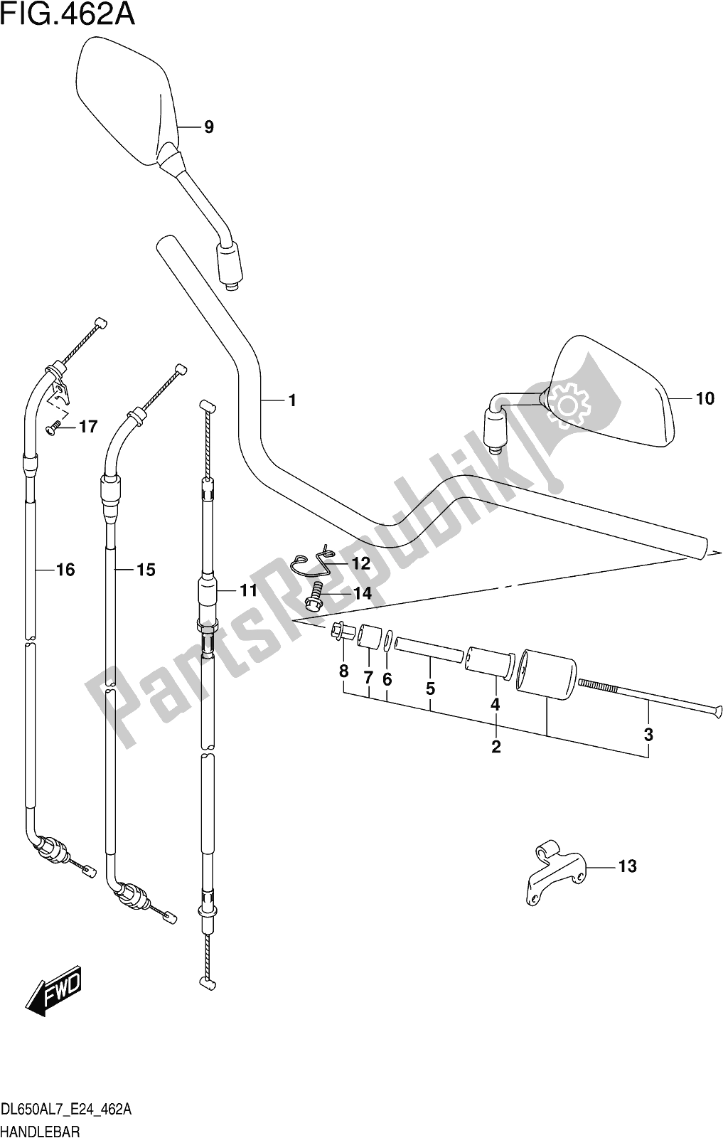 Todas las partes para Fig. 462a Handlebar de Suzuki DL 650 Xaue V Strom 2017