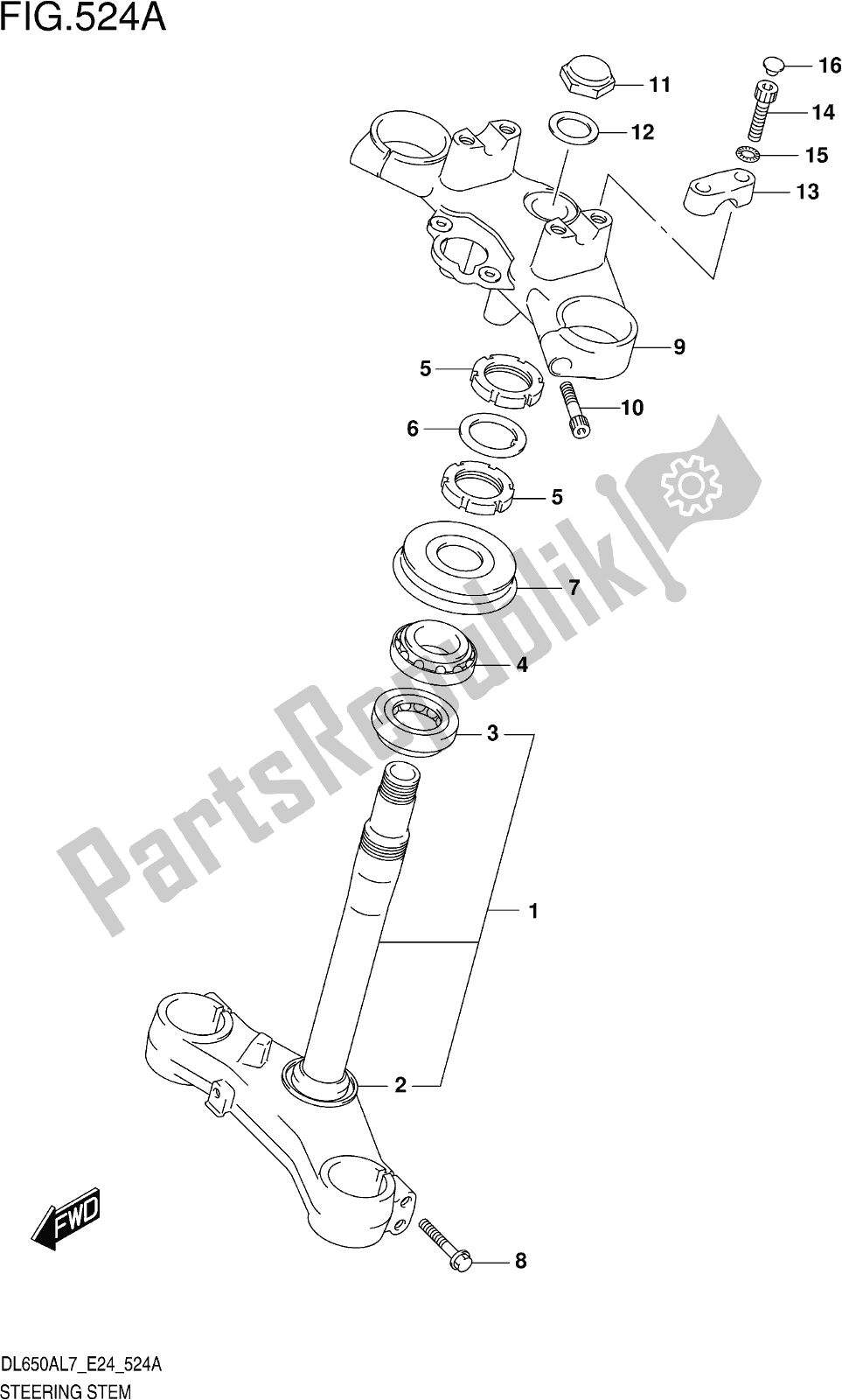 Todas las partes para Fig. 524a Steering Stem de Suzuki DL 650 Xaue V Strom 2017