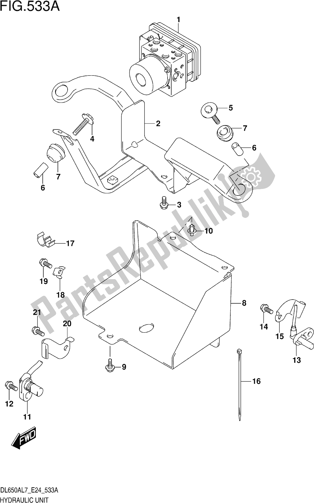 Todas las partes para Fig. 533a Hydraulic Unit de Suzuki DL 650 Xaue V Strom 2017