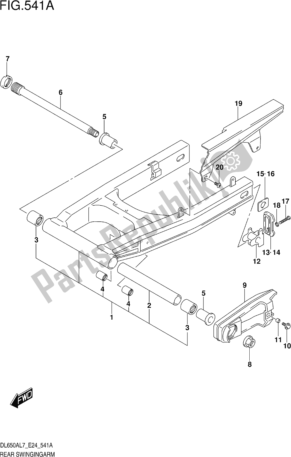 Todas las partes para Fig. 541a Rear Swingingarm de Suzuki DL 650 Xaue V Strom 2017